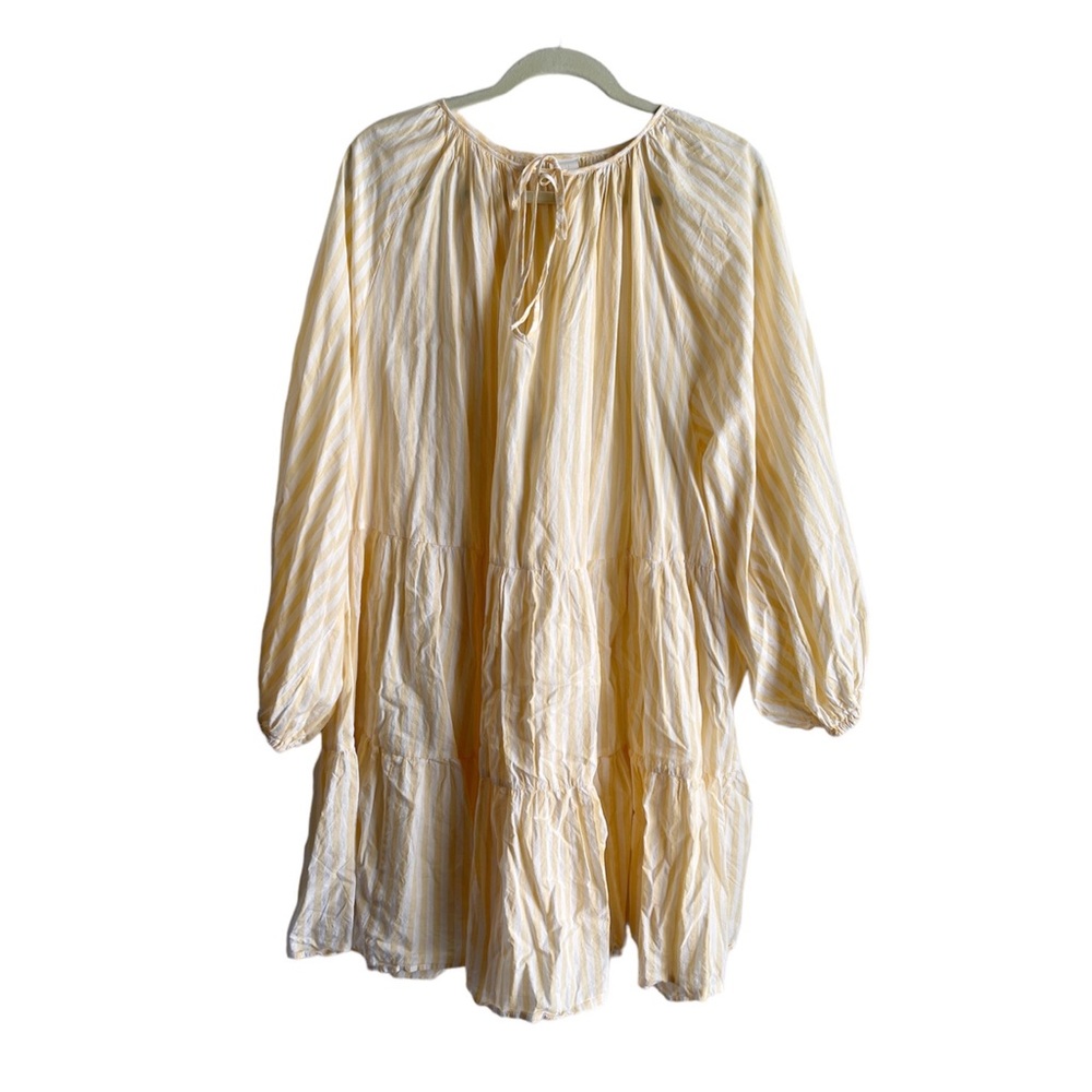H&M Mini - Tired Striped Yellow & White Dress - flouncy - with tie